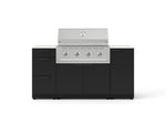 NewAge Outdoor Kitchens Outdoor Grill Island Stainless-Steel 6-Piece Cabinet Set with 1 Door, 3 Drawer, Grill Cabinet, Performance Grill and Dekton in Aeris Countertops - (Liquid Propane) 