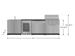 NewAge Outdoor Kitchens Stainless Steel 6-Piece Cabinet Set with Sink, Bar, Grill Cabinet, Performance Grill, Countertop and Fridge-72009-Garage Giant 