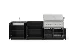 NewAge Outdoor Kitchens Aluminum 5-Piece Cabinet Set with Bar, Sink, Grill Cabinet, Platinum Grill, and Countertop-73380-Garage Giant 
