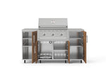 NewAge Outdoor Kitchens Outdoor Grill Island Stainless-Steel Louvered Doors 6-Piece Cabinet Set with Casters and 1 Door, Grill Cabinet, Performance Grill, Countertops 