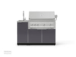 NewAge Outdoor Kitchens Outdoor Grill Island Aluminum 3-Piece Cabinet Set with Sink, Grill Cabinet and Platinum Grill-73952-Garage Giant 