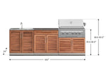 NewAge Outdoor Kitchens Stainless-Steel 5-Piece Cabinet Set with Bar, Sink, Grill Cabinet, Platinum Grill, and Countertop-71298-Garage Giant 