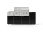 NewAge Outdoor Kitchens Outdoor Grill Island Aluminum 5-Piece Cabinet Set with Casters and 1-Door, Grill Cabinet, Side Burner and Performance Grill - (Liquid Propane) 