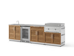 NewAge Outdoor Kitchens Stainless Stee Louvered Door 6-Piece Cabinet Set with Sink, Bar, Grill Cabinet, Platinum Griddle, Countertop and Glass Door Fridge-75121-Garage Giant 