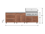 NewAge Outdoor Kitchens Stainless Steel 5-Piece Cabinet Set with Casters and 3 Drawer, Bar, Grill Cabinet, Platinum Grill, Countertop-72671-Garage Giant 