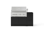NewAge Outdoor Kitchens Outdoor Grill Island Stainless-Steel 3-Piece Cabinet Set with 3-Drawer, Grill Cabinet and Platinum Grill - (Liquid Propane) 