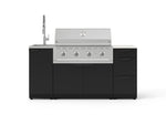 NewAge Outdoor Kitchens Outdoor Grill Island Stainless-Steel 5-Piece Cabinet Set with Sink, 3 Drawer, Grill Cabinet, Performance Grill and Stainless Steel Countertop - (Natural Gas) 