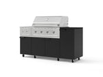 NewAge Outdoor Kitchens Outdoor Grill Island Stainless-Steel 6-Piece Cabinet Set with Casters and 1-Door, Grill Cabinet, Performance Grill, Side Burner and Dekton in Sirius Countertop - (Liquid Propane) | Garage Giant 