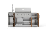 NewAge Outdoor Kitchens Outdoor Grill Island Stainless-Steel Louvered Doors 5-Piece Cabinet Set with Sink, 1 Door, Grill Cabinet, Performance Grill and Stainless Steel Countertop - (Liquid Propane) 