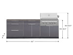 NewAge Outdoor Kitchens Aluminum 5-Piece Cabinet Set With 3 Drawer, Bar, Grill Cabinet, Platinum Grill and Countertop-71202-Garage Giant 