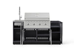 NewAge Outdoor Kitchens Outdoor Grill Island Aluminum 5-Piece Cabinet Set with Sink, 1 Door, Grill Cabinet, Performance Grill and Stainless Steel Countertop - (Natural Gas) 