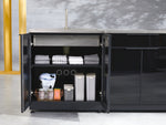 NewAge Outdoor Kitchens Aluminum 6-Piece Cabinet Set with Sink, Bar, Grill Cabinet, Platinum Grill, Countertop and Stainless Steel Door Fridge-73789-Garage Giant 
