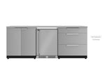 NewAge Outdoor Kitchens Stainless Steel 3-Piece Cabinet Set with 3-Drawer, 2-Door Cabinet and Fridge-67581-Garage Giant 