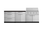 NewAge Outdoor Kitchens Stainless-Steel 5-Piece Cabinet Set with 3 Drawer, 2-Door with Drawer, Performance Grill, Grill Cabinet and Countertop-71305-Garage Giant 