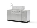 NewAge Outdoor Kitchens Outdoor Grill Island Stainless-Steel 5-Piece Cabinet Set with Sink, 3 Drawer, Grill Cabinet, Performance Grill and Stainless Steel Countertop - (Natural Gas) | Garage Giant 