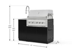 NewAge Outdoor Kitchens Outdoor Grill Island Aluminum 3-Piece Cabinet Set with Sink, Grill Cabinet, and Platinum Grill 