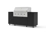 NewAge Outdoor Kitchens Outdoor Grill Island Stainless-Steel 6-Piece Cabinet Set with Casters 1 Door, 3 Drawer, Grill Cabinet, Performance Grill and Dekton in Sirius Countertops - (Liquid Propane) | Garage Giant 
