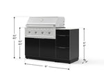 NewAge Outdoor Kitchens Outdoor Grill Island Aluminum 4-Piece Cabinet Set with 3-Drawer, Grill Cabinet, Performance Grill and Countertop - (Liquid Propane) 