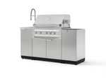 NewAge Outdoor Kitchens Outdoor Grill Island Stainless-Steel 5-Piece Cabinet Set with Sink, 1 Door, Grill Cabinet, Platinum Grill and Stainless Steel Countertop - (Natural Gas) | Garage Giant 