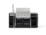 NewAge Outdoor Kitchens Outdoor Grill Island Aluminum 5-Piece Cabinet Set with Sink, 1 Door, Grill Cabinet, Performance Grill and Stainless Steel Countertop-75298-Garage Giant 