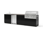 NewAge Outdoor Kitchens Aluminum 6-Piece Cabinet Set with Sink, Bar, Grill Cabinet, Performance Grill, Countertop and Stainless Steel Door Fridge-73784-Garage Giant 
