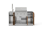 NewAge Outdoor Kitchens Outdoor Grill Island Stainless-Steel Louvered Doors 5-Piece Cabinet Set with Sink, 1 Door, Grill Cabinet, Performance Grill and Stainless Steel Countertop - (Natural Gas) 