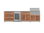 NewAge Outdoor Kitchens Stainless Steel 7-Piece Cabinet Set with 3-Drawer, Bar, Grill Cabinet, Performance Grill, Countertop, and Fridge-71958-Garage Giant 