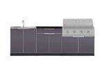 NewAge Outdoor Kitchens Aluminum 5-Piece Cabinet Set with Bar, Grill, Sink Cabinet, Performance Grill, and Countertop-71231-Garage Giant 