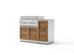 NewAge Outdoor Kitchens Classic Series 4-Piece Griddle Island · 304 Stainless Steel · Louvered Door · Platinum Griddle | 64615 