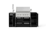 NewAge Outdoor Kitchens Outdoor Grill Island Aluminum 5-Piece Cabinet Set with Sink, 1 Door, Grill Cabinet, Platinum Grill and Stainless Steel Countertop - (Natural Gas) 