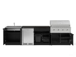 NewAge Outdoor Kitchens Stainless Steel 6-Piece Cabinet Set with Sink, Bar, Grill Cabinet, Performance Grill, Countertop and Stainless Steel Door Fridge-73739-Garage Giant 