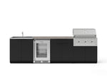 NewAge Outdoor Kitchens Stainless Steel 6-Piece Cabinet Set with Sink, Bar, Grill Cabinet, Performance Grill, Countertop and Glass Door Fridge-73821-Garage Giant 