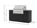 NewAge Outdoor Kitchens Outdoor Grill Island Stainless-Steel 6-Piece Cabinet Set with 1 Door, 3 Drawer, Grill Cabinet, Platinum Grill and Countertops 