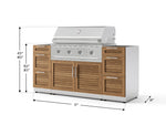 NewAge Outdoor Kitchens Outdoor Grill Island Stainless-Steel Louvered Doors 5-Piece Cabinet Set with 3 Drawers, Grill Cabinet and Performance Grill - (Natural Gas) 