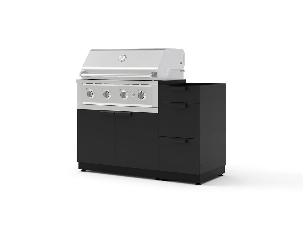 NewAge Outdoor Kitchens Outdoor Grill Island Stainless-Steel 3-Piece Cabinet Set with 3-Drawer, Grill Cabinet and Performance Grill - (Natural Gas) | Garage Giant