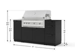 NewAge Outdoor Kitchens Outdoor Grill Island Stainless-Steel 5-Piece Cabinet Set with Sink, 3 Drawer, Grill Cabinet, Platinum Grill and Stainless Steel Countertop - (Liquid Propane) 
