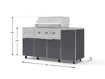 NewAge Outdoor Kitchens Outdoor Grill Island Aluminum 6-Piece Cabinet Set with Casters and 1-Door, Grill Cabinet, Performance Grill, Side Burner, Countertop-74854-Garage Giant 