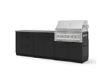NewAge Outdoor Kitchens Stainless-Steel 5-Piece Cabinet Set with with 3-Drawer, Bar, Grill Cabinet, Platinum Grill and Countertop-73355-Garage Giant 