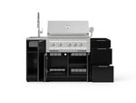 NewAge Outdoor Kitchens Outdoor Grill Island Aluminum 5-Piece Cabinet Set with Sink, 3 Drawer, Grill Cabinet, Platinum Grill and Stainless Steel Countertop - (Liquid Propane) 