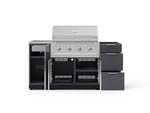NewAge Outdoor Kitchens Outdoor Grill Island Aluminum 5-Piece Cabinet Set with Sink, 3 Drawer, Grill Cabinet, Performance Grill and Stainless Steel Countertop - (Natural Gas) 