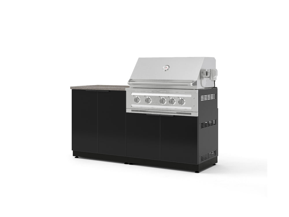 NewAge Outdoor Kitchens Aluminum 4-Piece Cabinet Set with Base, Grill Cabinet, Platinum Grill, and Countertop-73487-Garage Giant