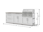 NewAge Outdoor Kitchens Stainless-Steel 5-Piece Cabinet Set with 3-Drawer, Bar, Grill Cabinet, Performance Grill and Countertop-73360-Garage Giant 