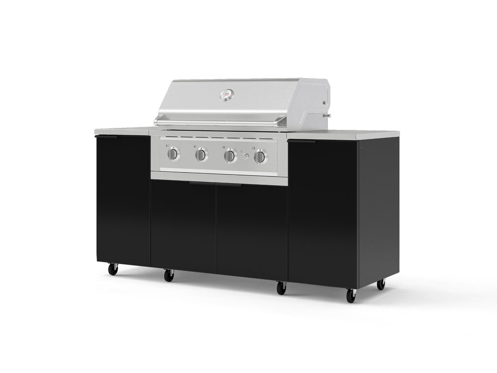 NewAge Outdoor Kitchens Outdoor Grill Island Aluminum 6-Piece Cabinet Set with Casters and 1 Door, Grill Cabinet, Performance Grill, Countertops | 74105