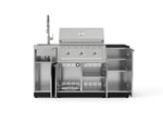 NewAge Outdoor Kitchens Outdoor Grill Island Stainless-Steel 5-Piece Cabinet Set with Sink, 1 Door, Grill Cabinet, Performance Grill and Stainless Steel Countertop - (Natural Gas) 