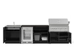 NewAge Outdoor Kitchens Aluminum 6-Piece Cabinet Set with Sink, Bar, Grill Cabinet, Platinum Grill, Countertop and Glass Door Fridge-73733-Garage Giant 