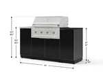 NewAge Outdoor Kitchens Outdoor Grill Island Aluminum 5-Piece Cabinet Set with Sink, 1 Door, Grill Cabinet, Performance Grill and Stainless Steel Countertop - (Liquid Propane) 