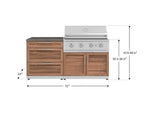 NewAge Outdoor Kitchens Stainless-Steel 4-Piece Cabinet Set with 3 Drawer, Grill Cabinet, Performance Grill, and Countertop-71672-Garage Giant 