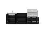 NewAge Outdoor Kitchens Aluminum 5-Piece Cabinet Set with Bar, Sink, Grill Cabinet, Platinum Grill, and Countertop-73382-Garage Giant 