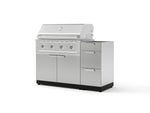 NewAge Outdoor Kitchens Outdoor Grill Island Stainless-Steel 3-Piece Cabinet Set with 3-Drawer, Grill Cabinet and Performance Grill - (Natural Gas) | Garage Giant 