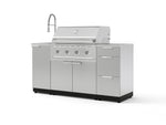 NewAge Outdoor Kitchens Outdoor Grill Island Stainless-Steel 5-Piece Cabinet Set with Sink, 3 Drawer, Grill Cabinet, Performance Grill and Stainless Steel Countertop-75599-Garage Giant 